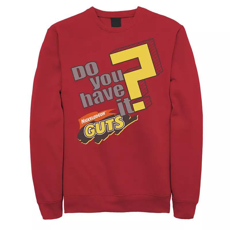 Men's Nickelodeon Guts Do You Have It Vintage Question Logo Graphic Fleece Pullover, Size: XXL, Royal Product Image
