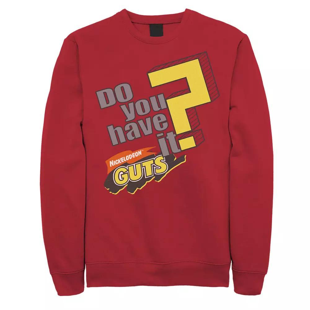 Men's Nickelodeon Guts Do You Have It Vintage Question Logo Graphic Fleece Pullover, Size: XXL, Royal Product Image