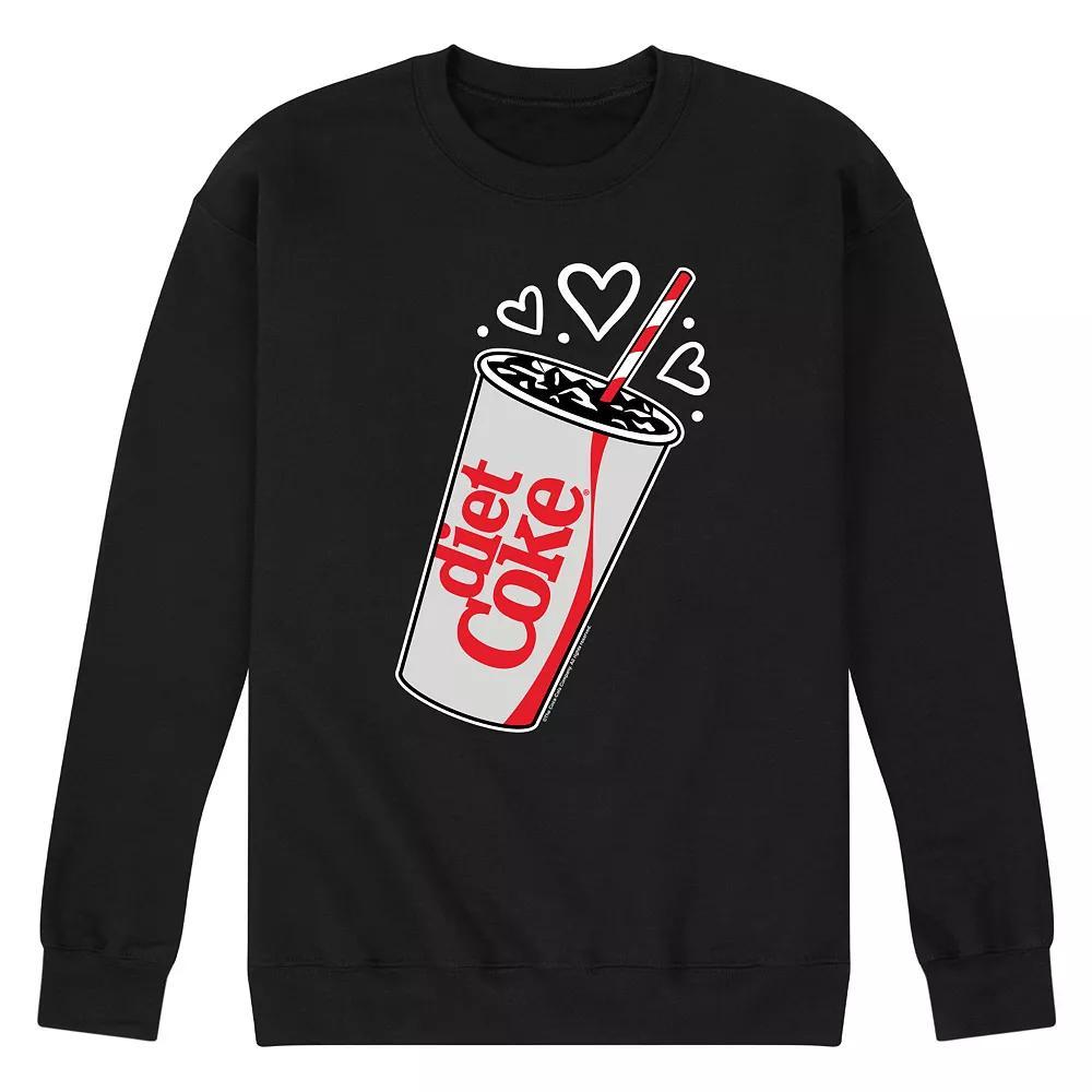 Men's Diet Coke Heart Bubbles Fleece Sweatshirt, Size: XL, Gray Product Image