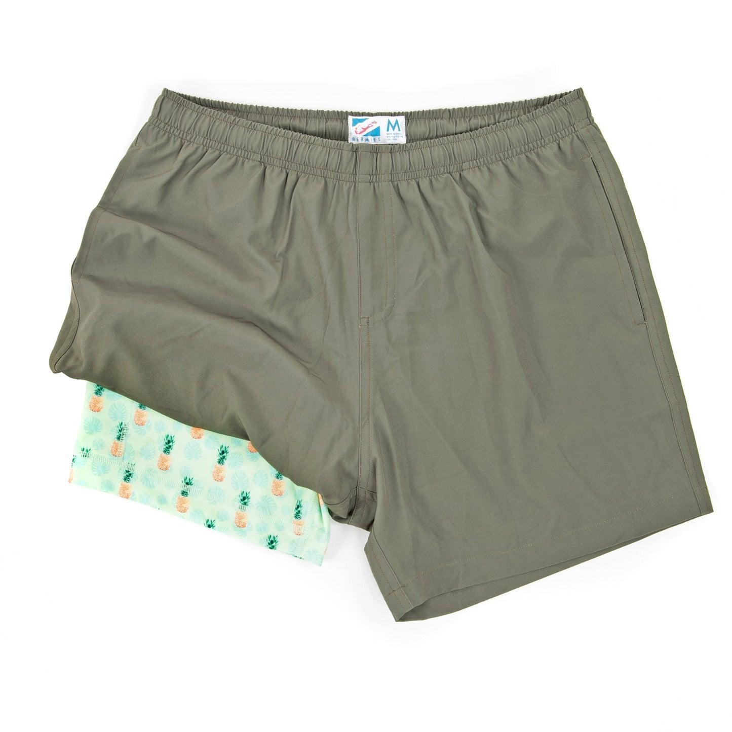 Bermies Green Pineapples Swim Trunks Product Image