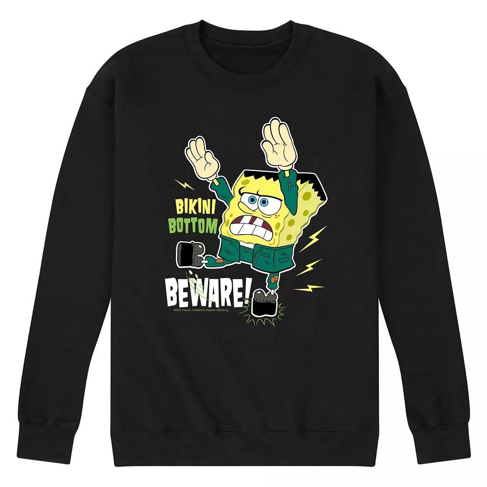 Mens SpongeBob SquarePants Bikini Bottom Beware Sweatshirt Product Image
