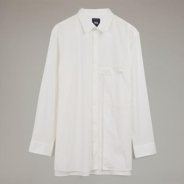 adidas Y-3 Pleated Pocket Shirt Core White M Mens Product Image