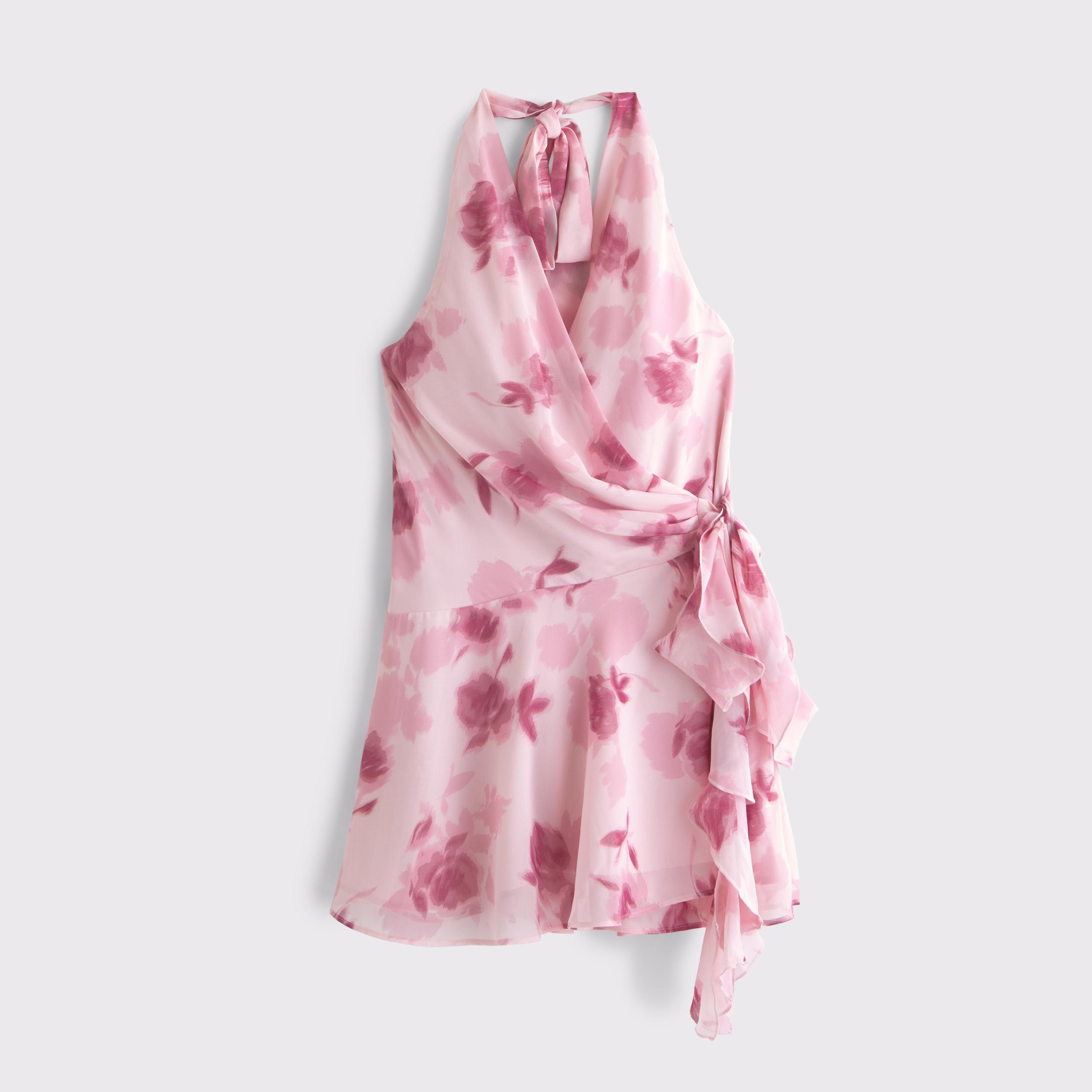 Draped Halter Mini Dress Product Image