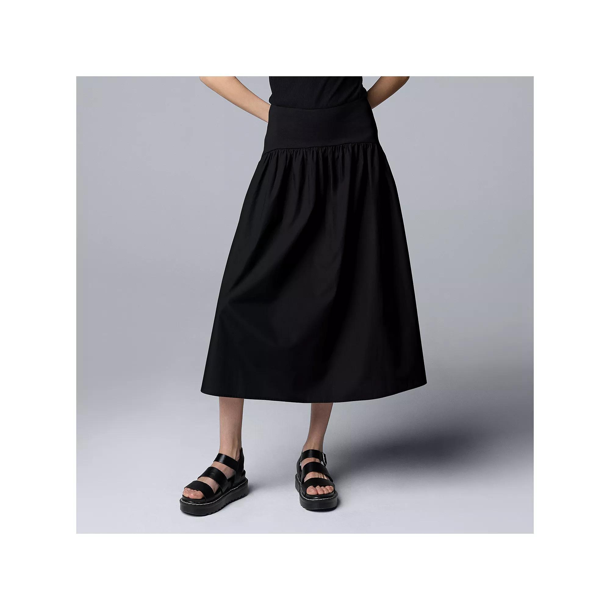 Women's Simply Vera Vera Wang Mixed Media Skirt, Size: XS, Black Product Image