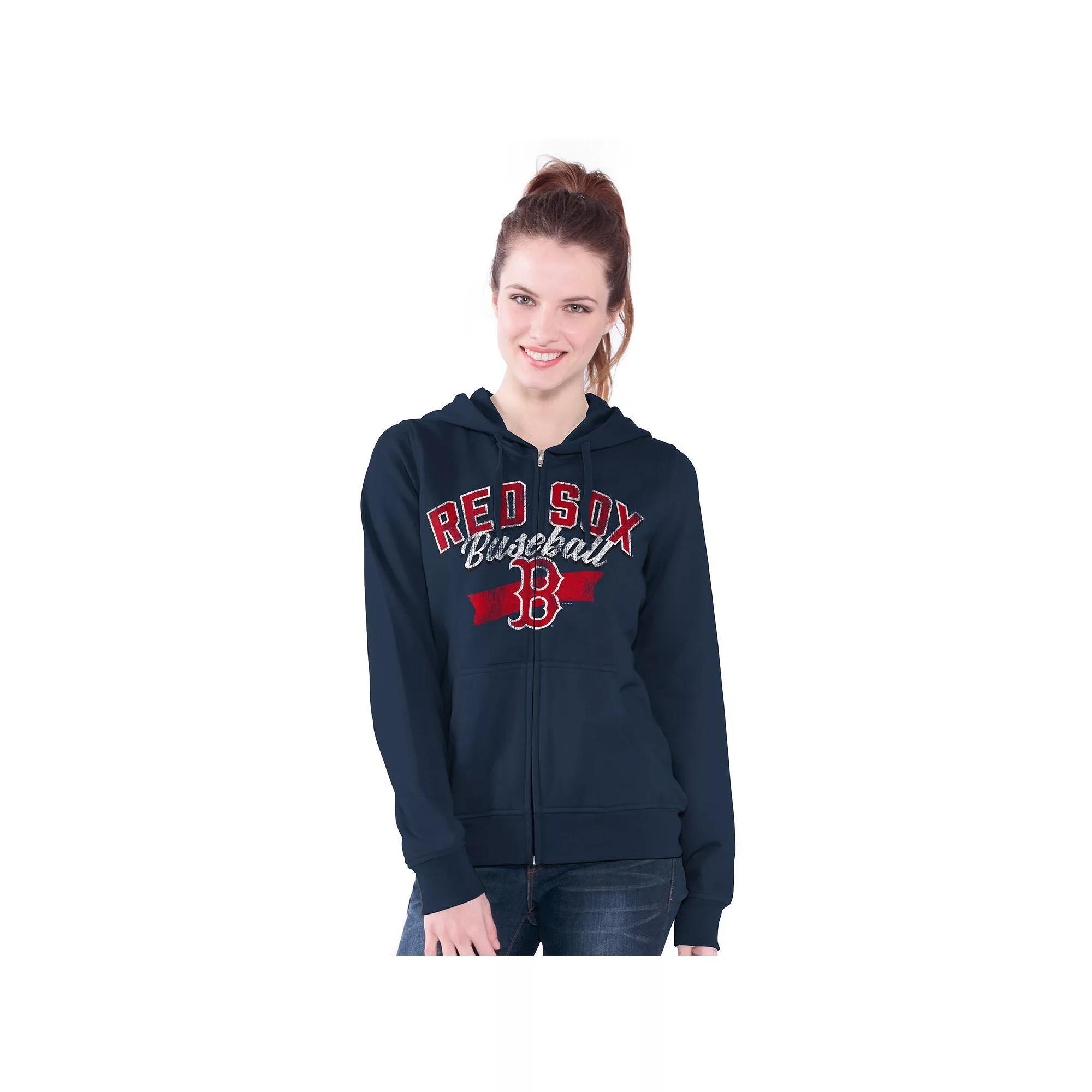 Women's G-III 4Her by Carl Banks  Navy Boston Red Sox Wild Cat Full-Zip Hoodie, Size: Medium, Blue Product Image