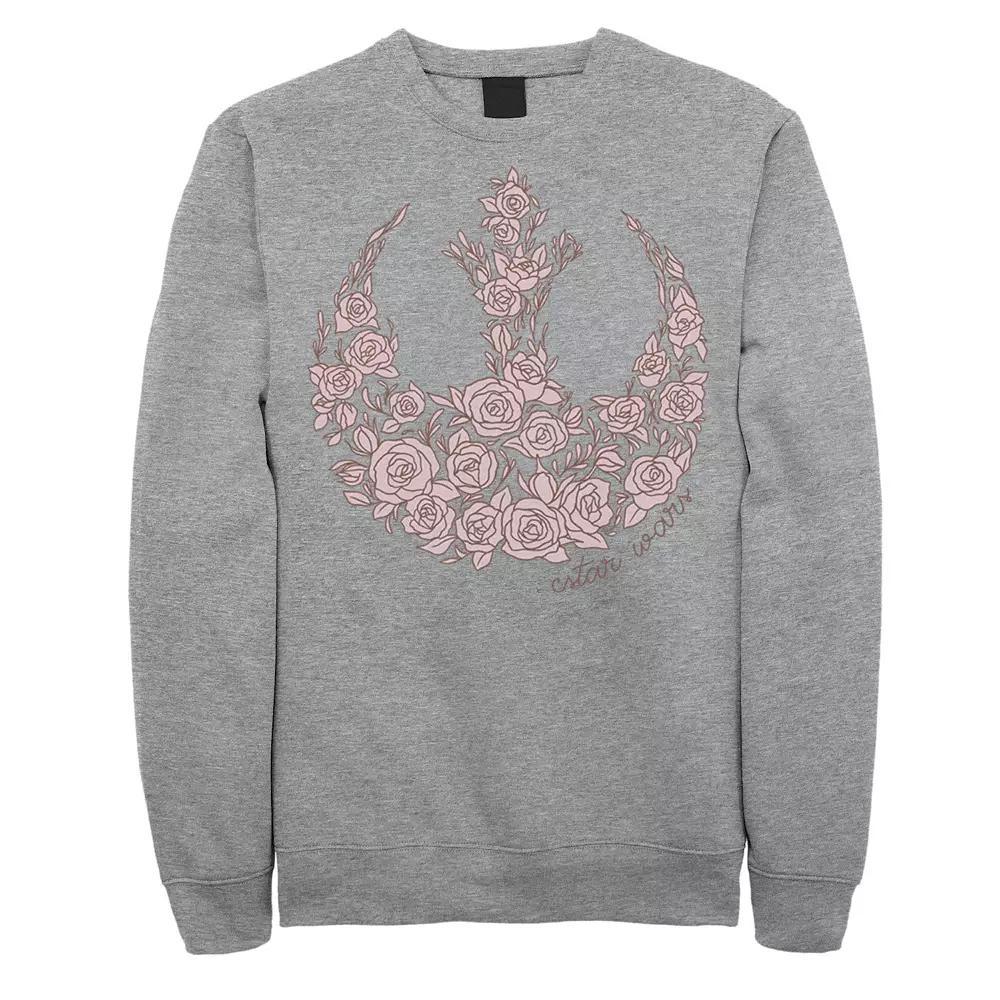 Men's Star Wars Rose Rebel Emblem Sweatshirt, Size: Large, Athletic Grey Product Image