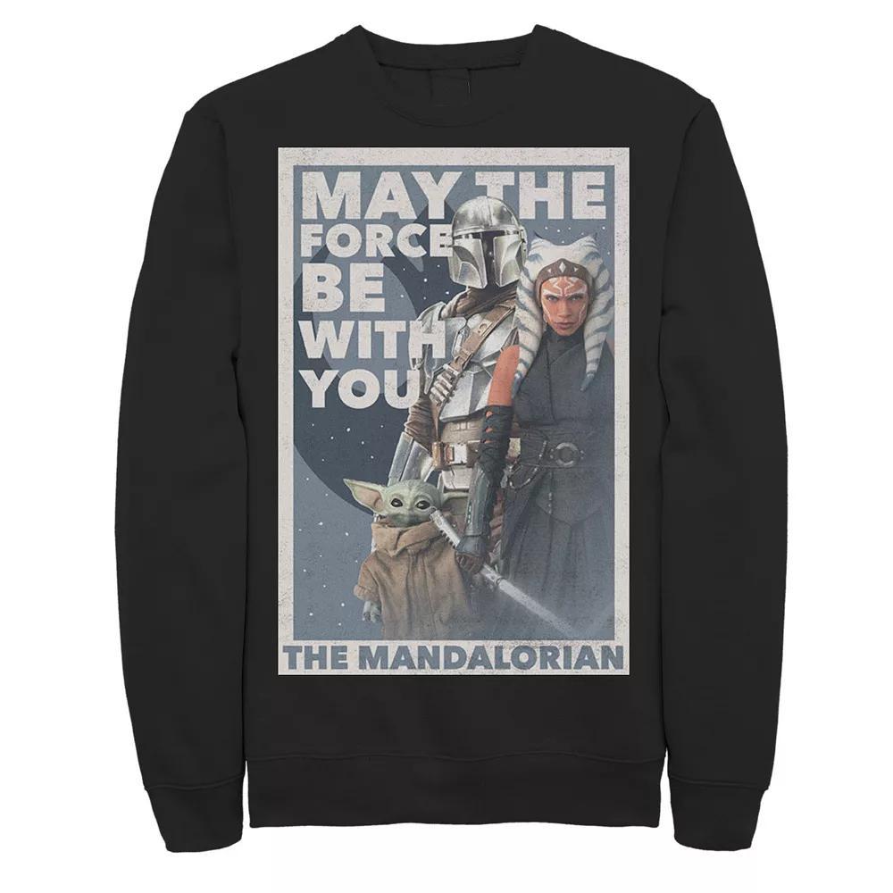 Men's Star Wars The MandalorianMay The Force Be With you Group Poster Sweatshirt, Size: Medium, Black Product Image