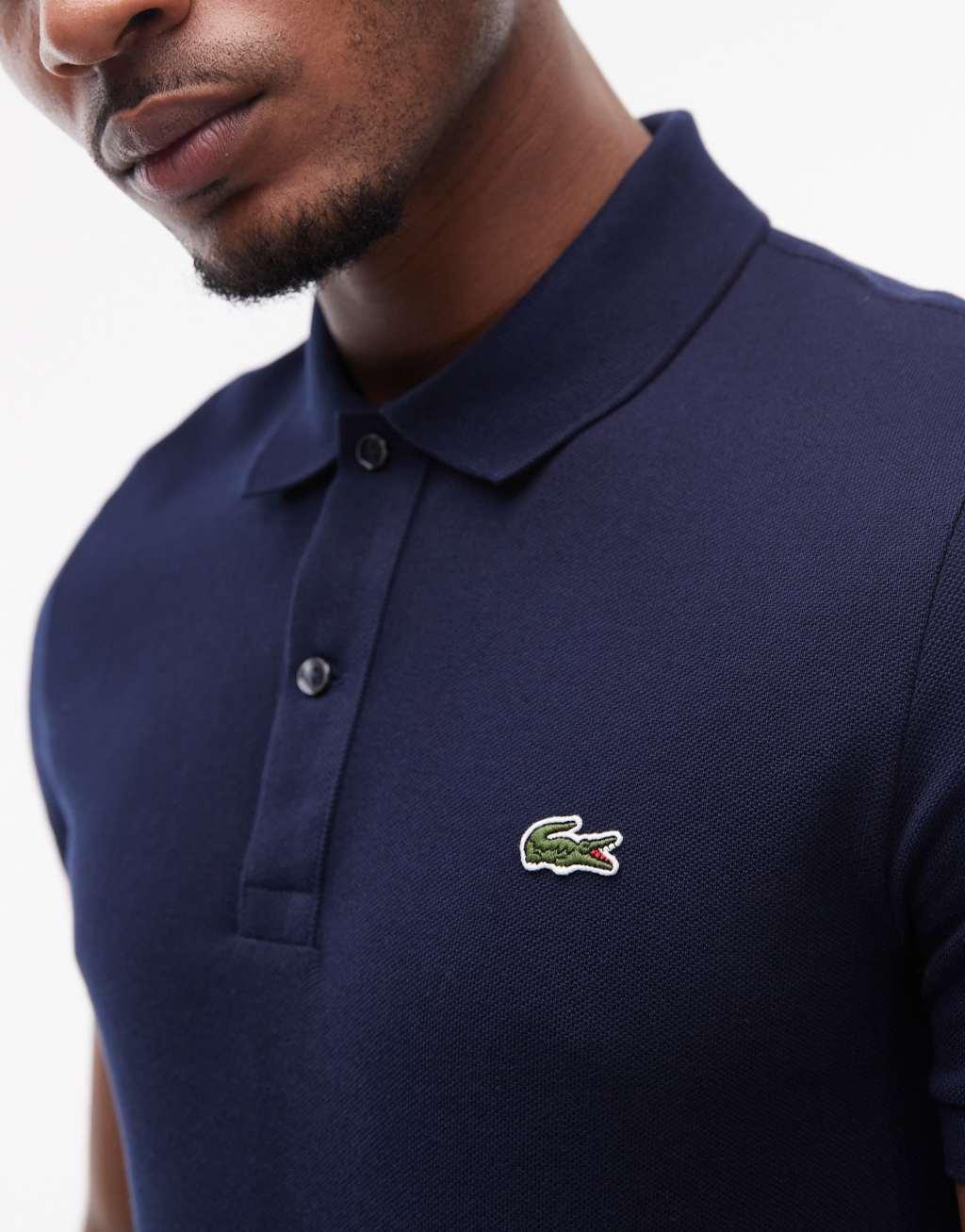 Lacoste slim fit pique polo in navy Product Image