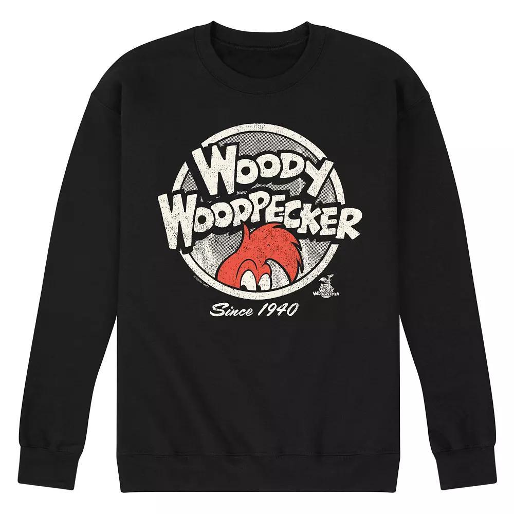 Mens Woody Woodpecker Vintage Logo Fleece Sweatshirt Product Image