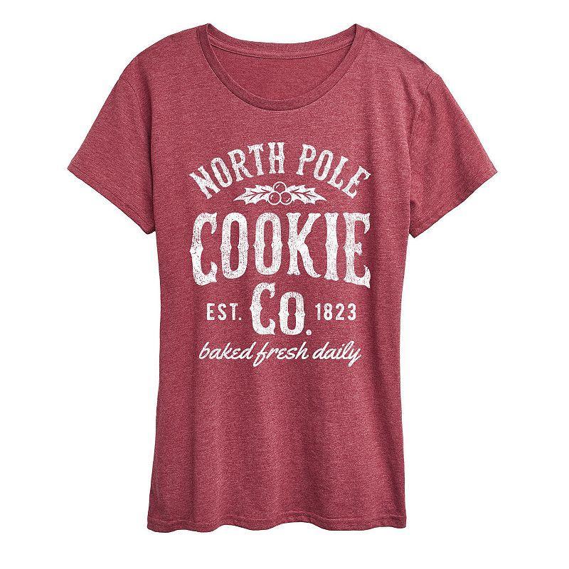 Womens North Pole Cookie Co. Graphic Tee, Girls Grey Wine Product Image