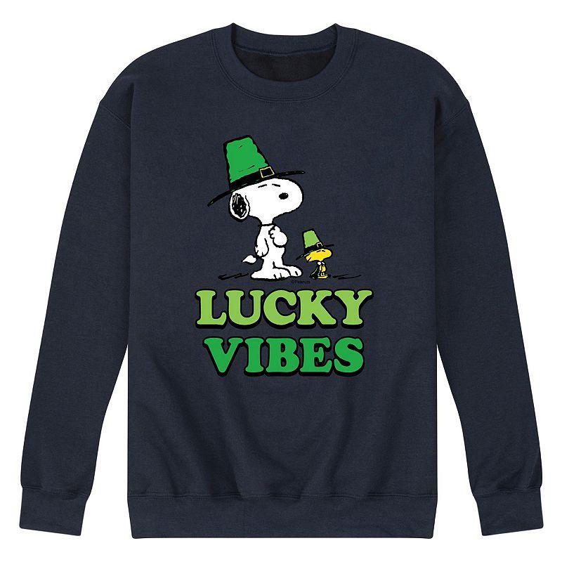 Mens Peanuts Lucky Vibes Fleece Sweatshirt Product Image