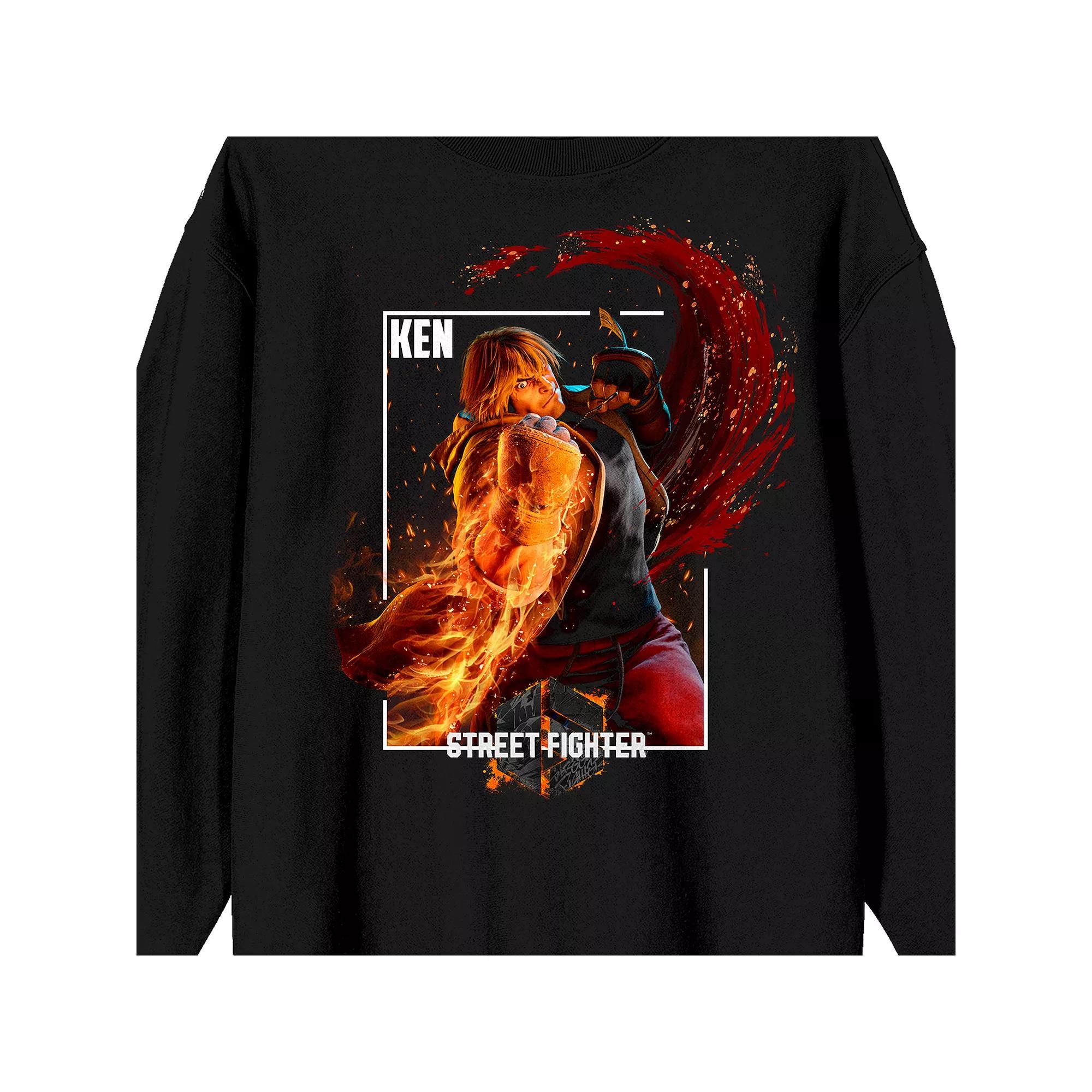 Men's Street Fighter VI Ken Long Sleeve Graphic Tee, Size: XL, Black Product Image