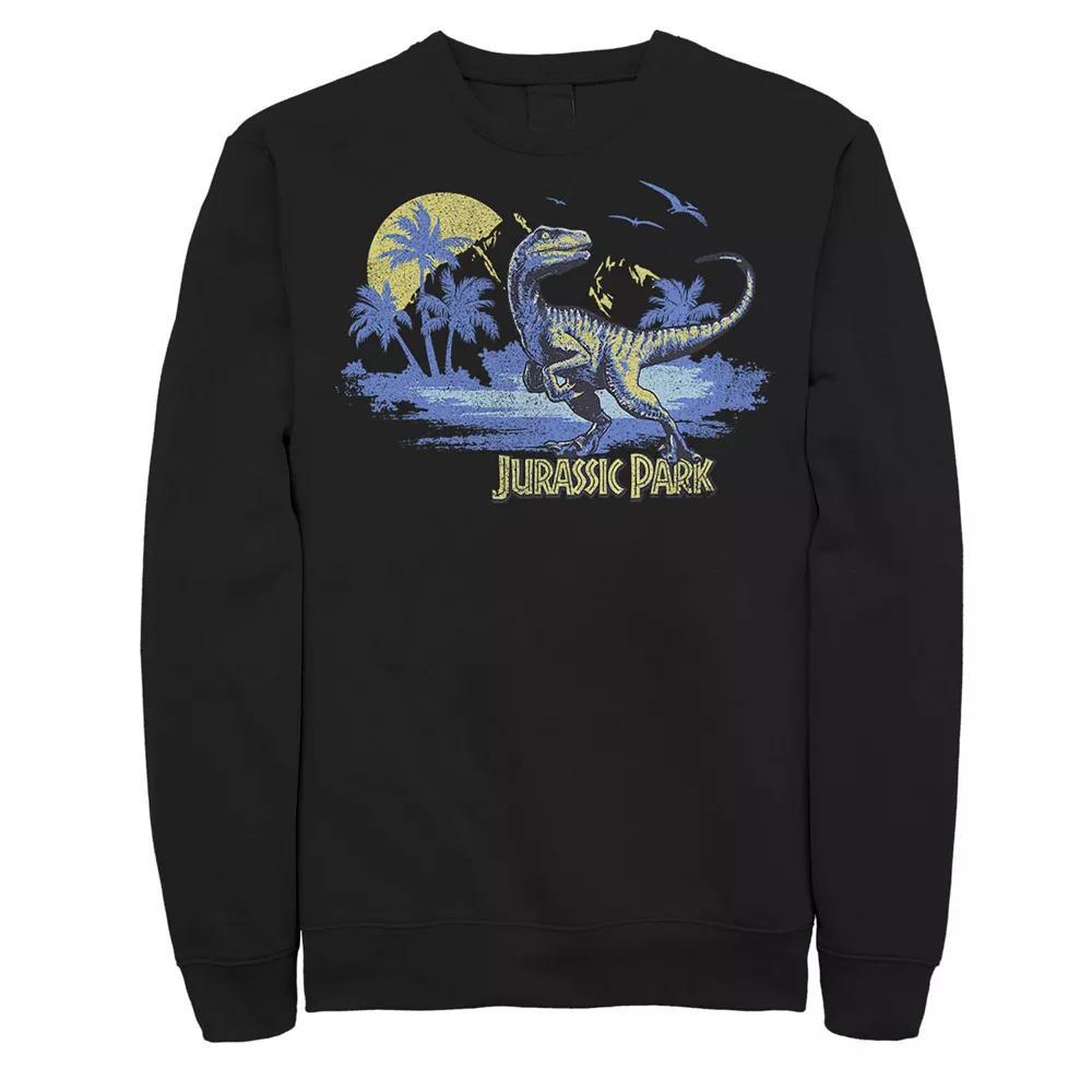 Men's Jurassic Park Raptor Distressed Portrait Sweatshirt, Size: Large, Black Product Image