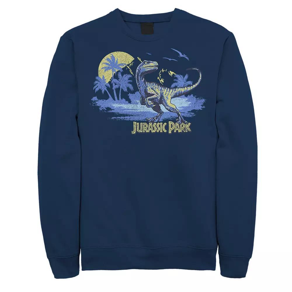 Men's Jurassic Park Raptor Distressed Portrait Sweatshirt, Size: Large, Black Product Image