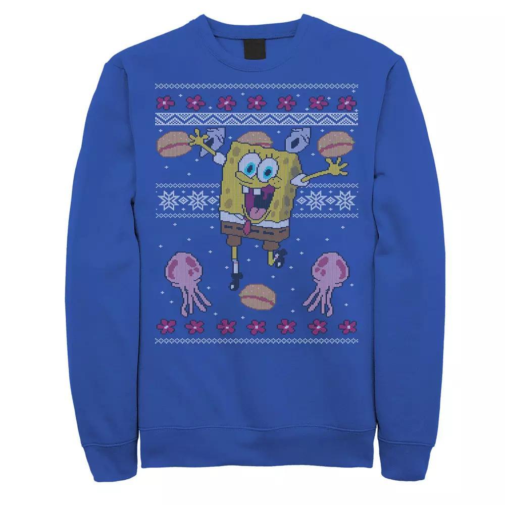 Men's Nickelodeon SpongeBob SquarePants Jellyfish Ugly Christmas Fleece, Size: XXL, Royal Product Image