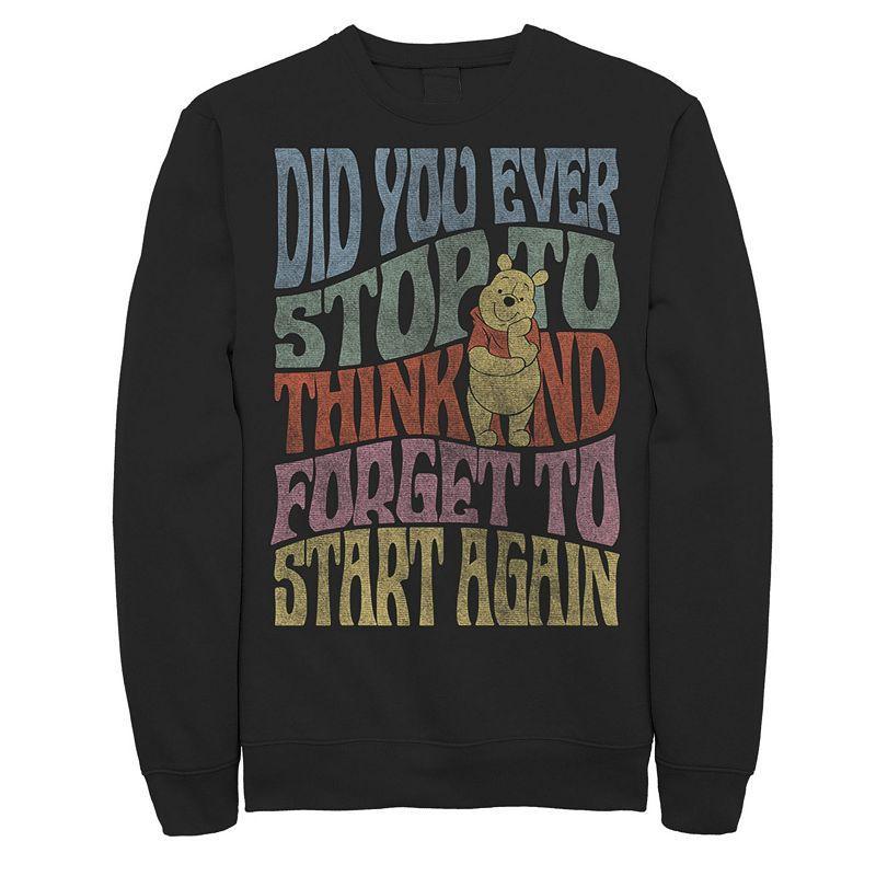 Disney's Winnie The Pooh Did You Ever Stop To Think Men's Sweatshirt, Size: XL, Black Product Image