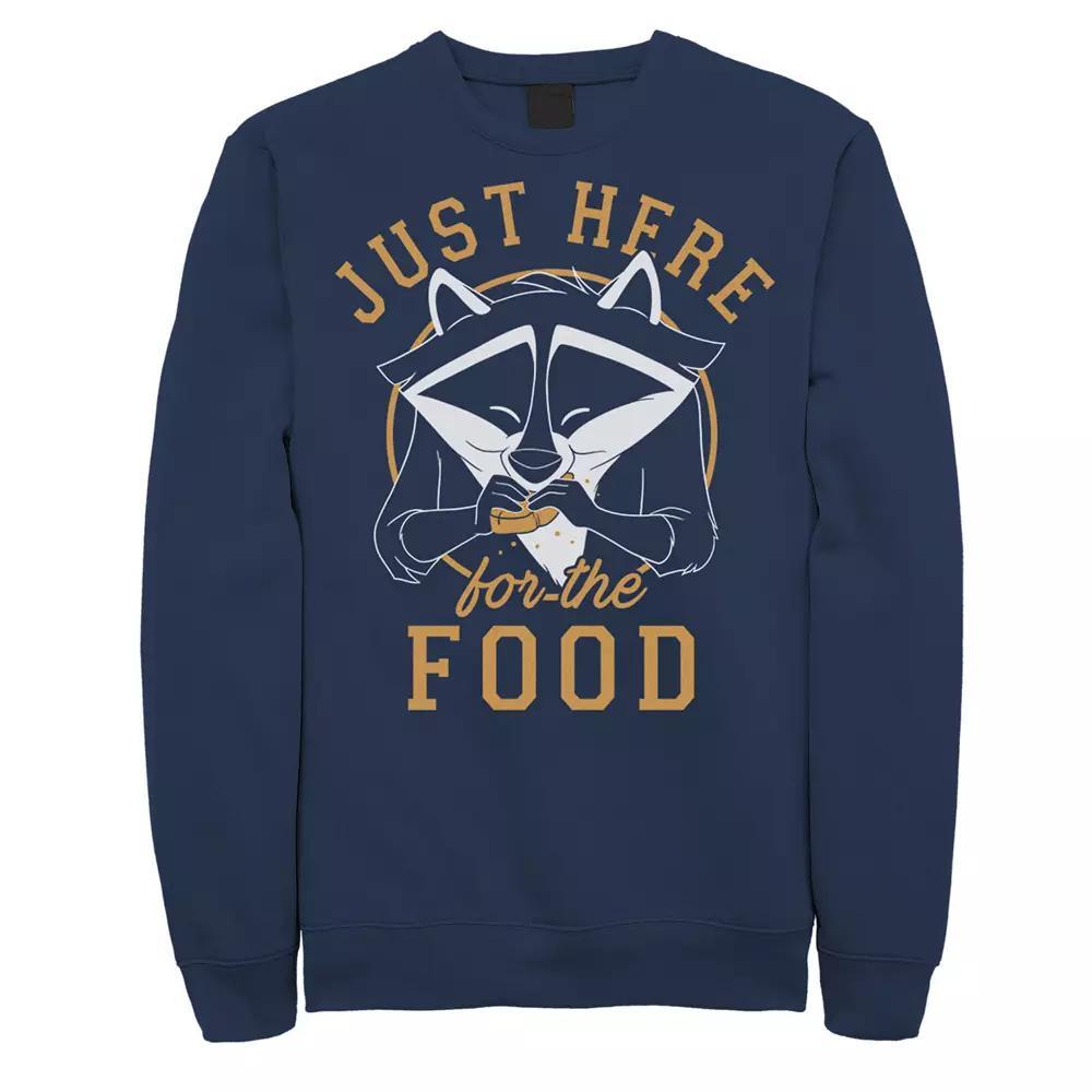 Disney's Pocahontas Meeko Men's Just Here For The Food Portrait Sweatshirt, Size: 3XL, Blue Product Image