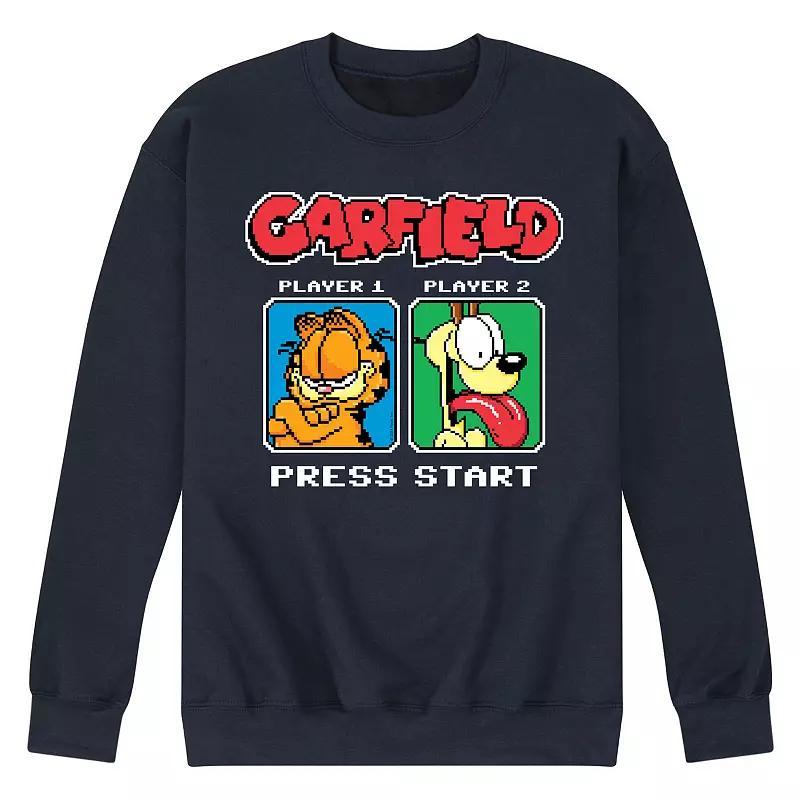 Mens Garfield Odie Game On Fleece Sweatshirt Blue Product Image