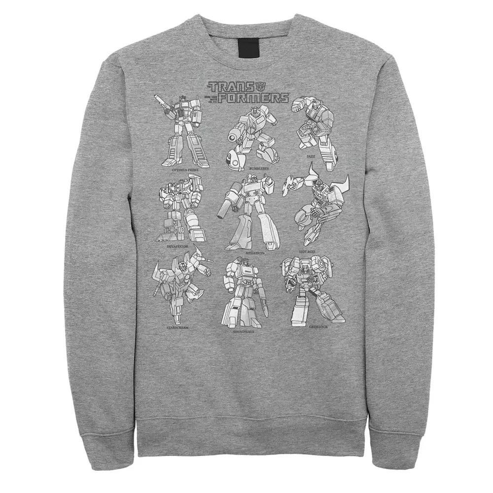 Big & Tall Transformers Textbook Poster Fleece Sweatshirt, Men's, Size: 3XL Tall, Athletic Grey Product Image