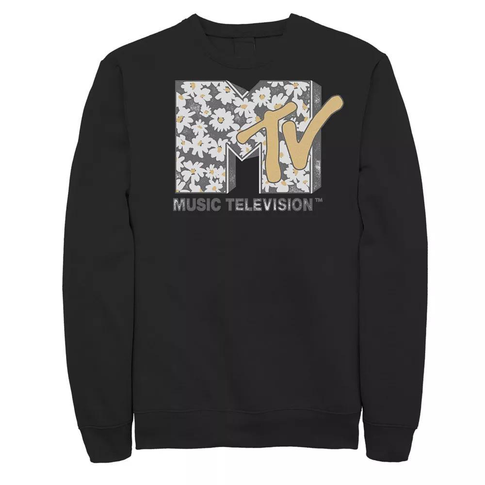 Men's MTV Daisy Distressed Logo Sweatshirt, Size: XL, Black Product Image