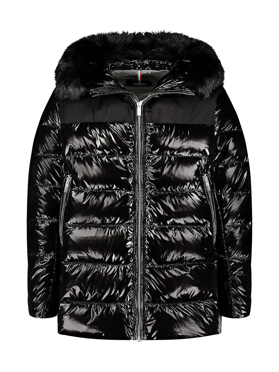 Mens Apres Ski Parka With Detachable Lamb Shearling Hood Trim Product Image