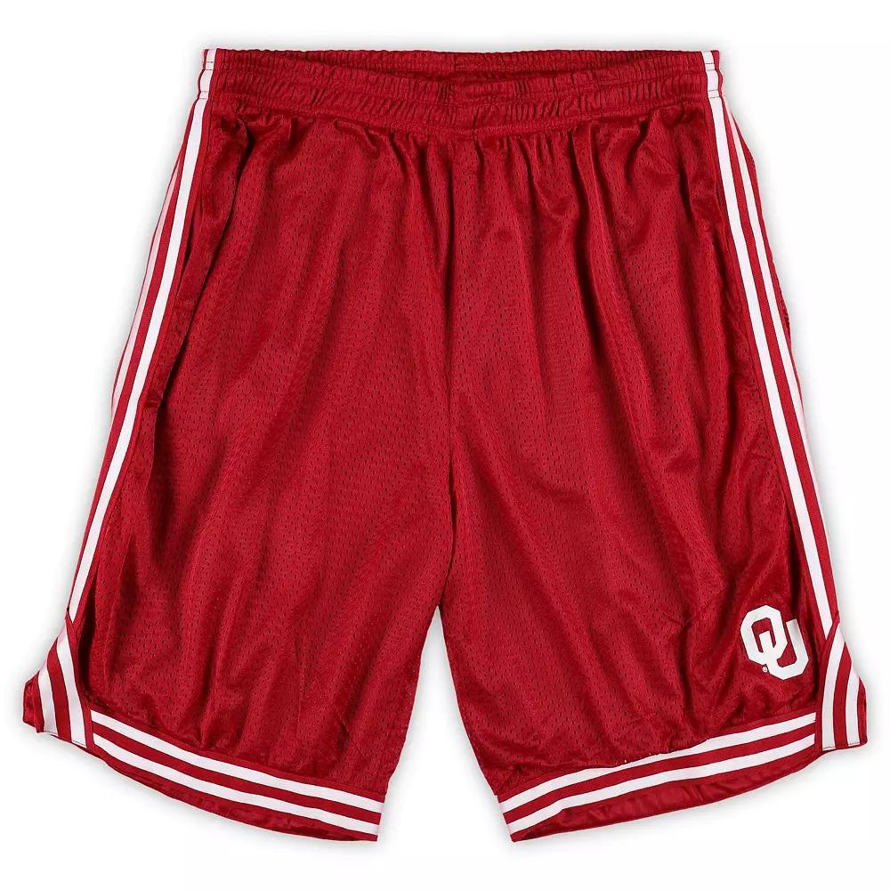 Men's Fanatics Crimson Oklahoma Sooners Big & Tall Dual Stripe Mesh Short, Size: 2XLT, Red Product Image