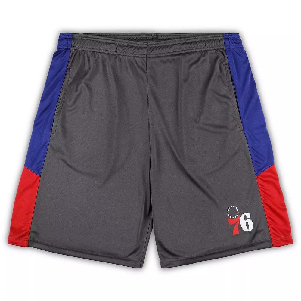 Men's Fanatics Branded Gray Philadelphia 76ers Big & Tall Shorts, Size: XLT, 76r Grey Product Image