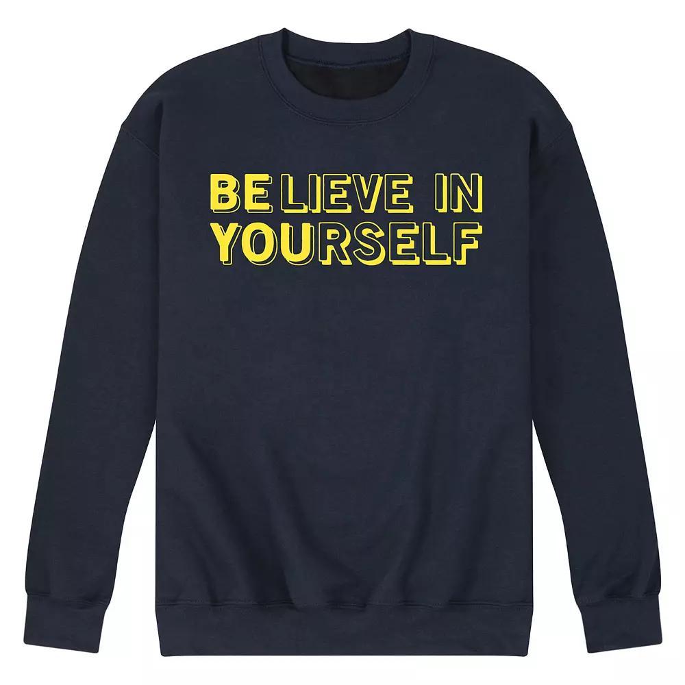Mens Believe In Yourself Fleece Sweatshirt Heather Grey Product Image