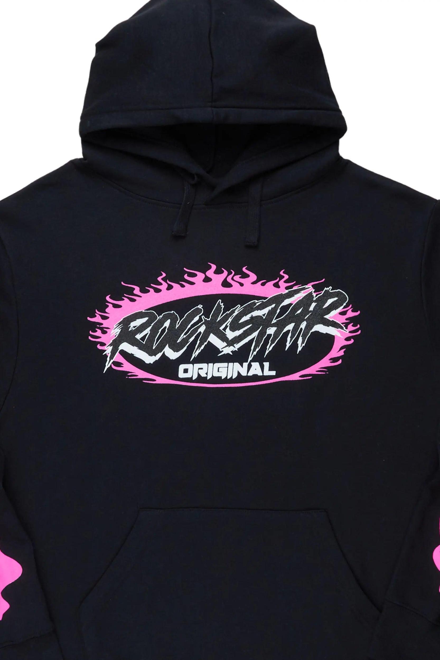 Draven Black/Pink Graphic Hoodie Male Product Image