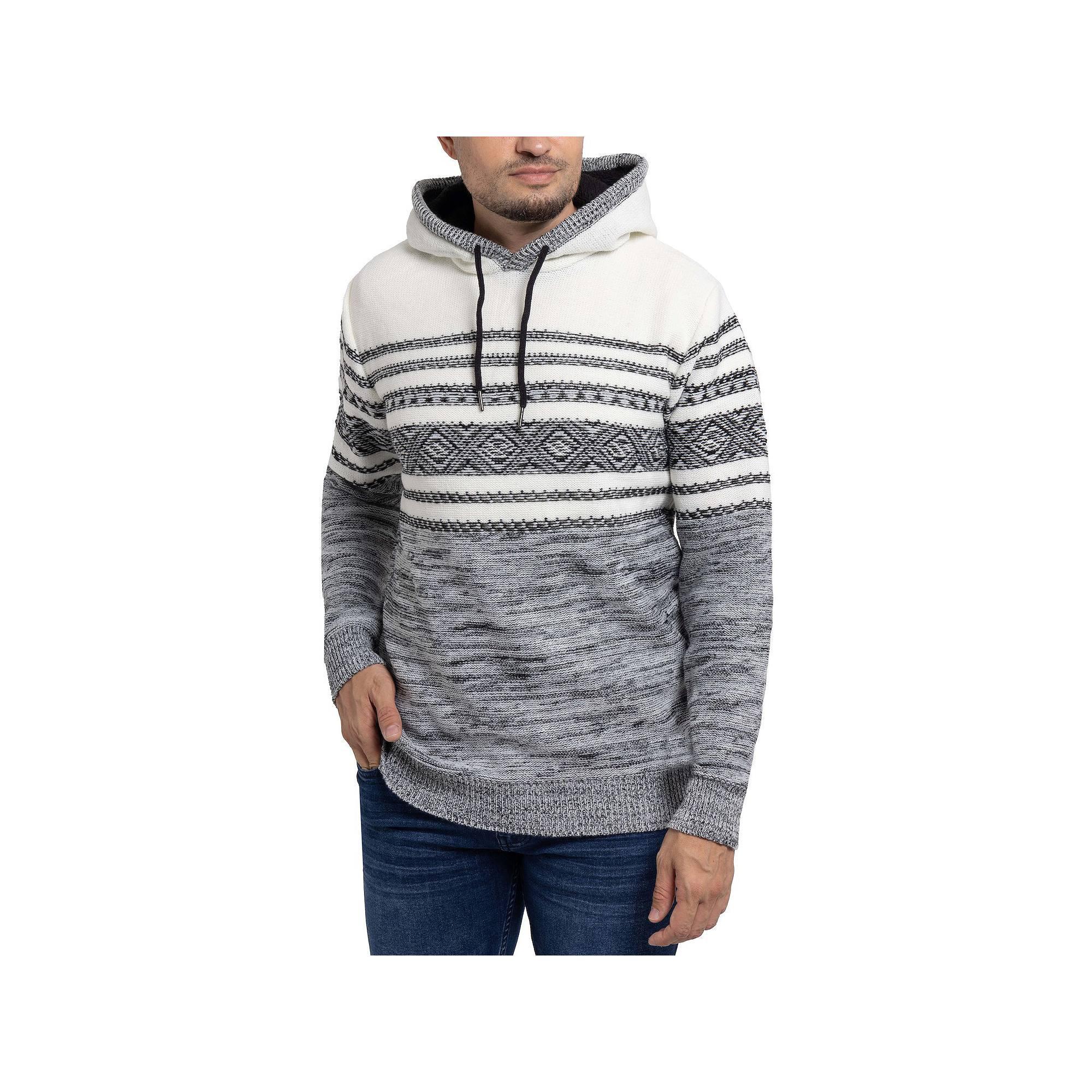 Men's Xray Striped Hooded Sweater, Size: XXL, Grey Product Image