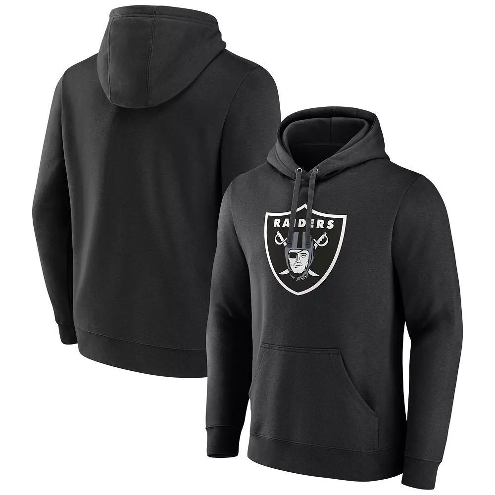 Men's Fanatics Black Las Vegas Raiders Primary Logo Fleece Pullover Hoodie, Size: 4XL, Lvr Black Product Image