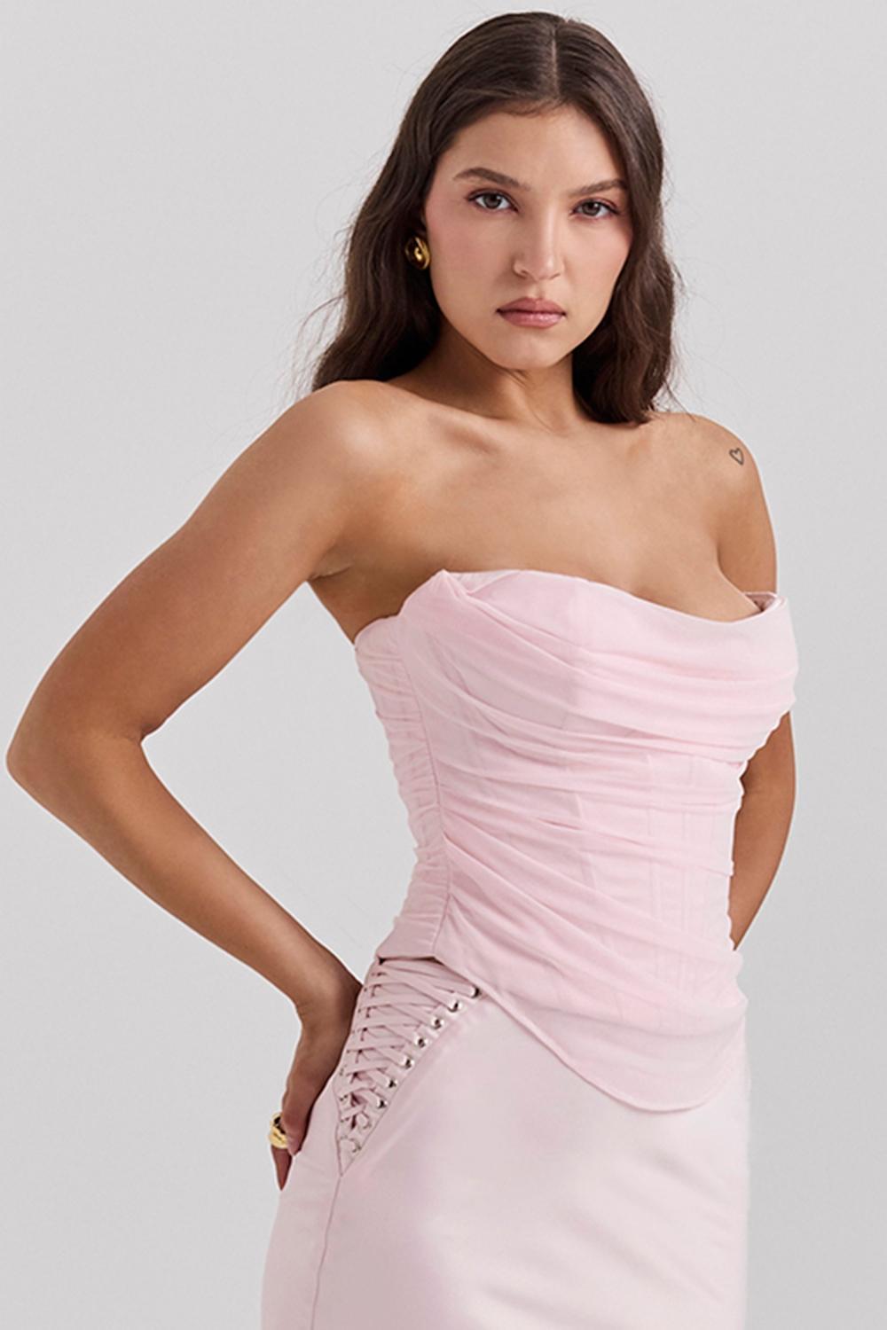 Georgie  ballerina pink strapless corset Product Image