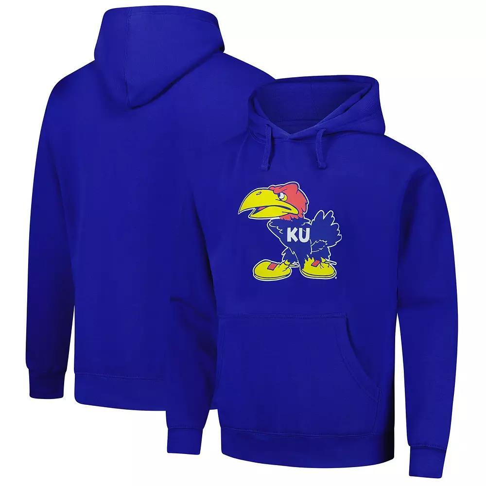 Men's League Collegiate Wear Royal Kansas Jayhawks Vintage Logo Essential Fleece 2.0 Pullover Hoodie, Size: Medium, Blue Product Image