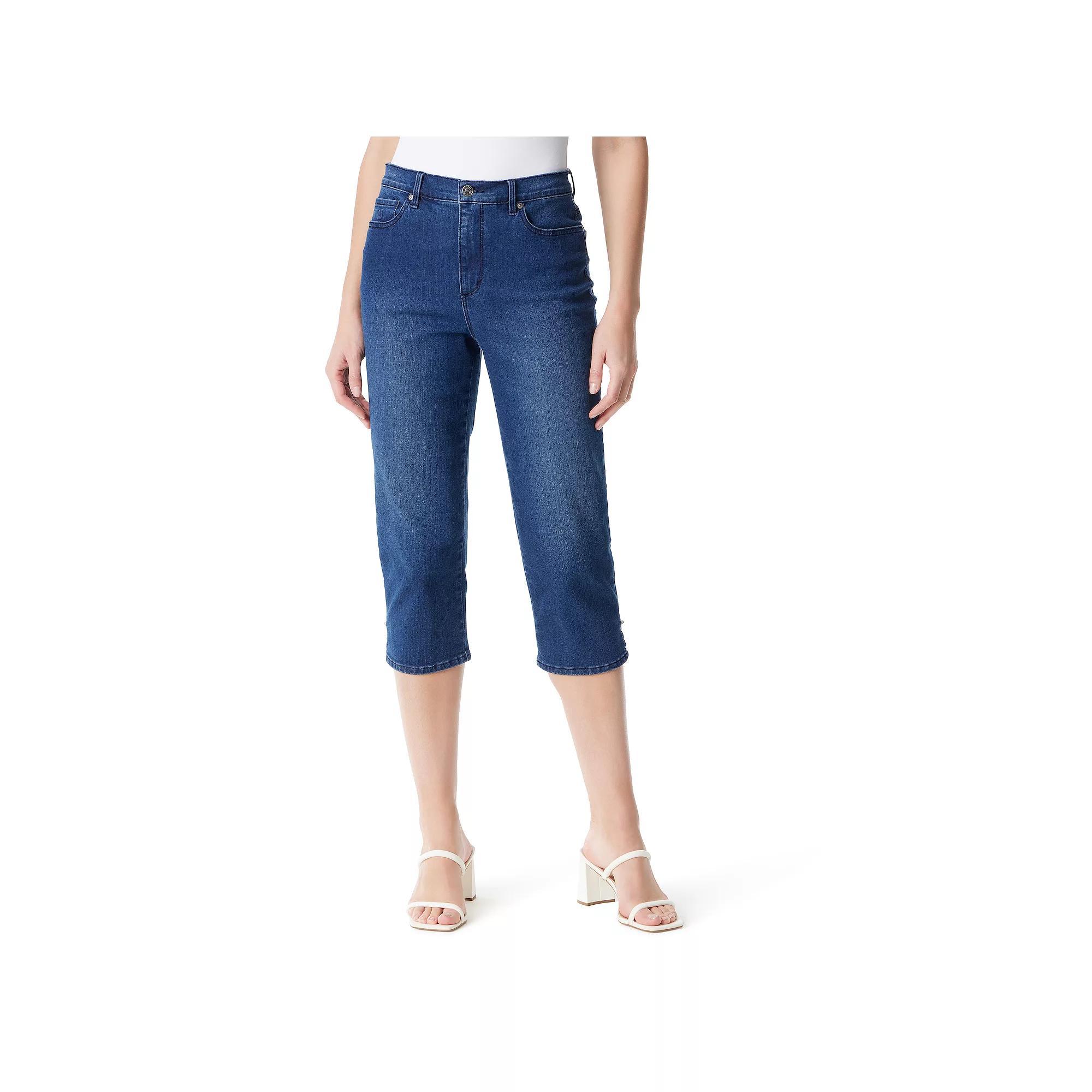 Petite Gloria Vanderbilt Amanda Stretch Straight-Fit Capri Pants, Womens Product Image