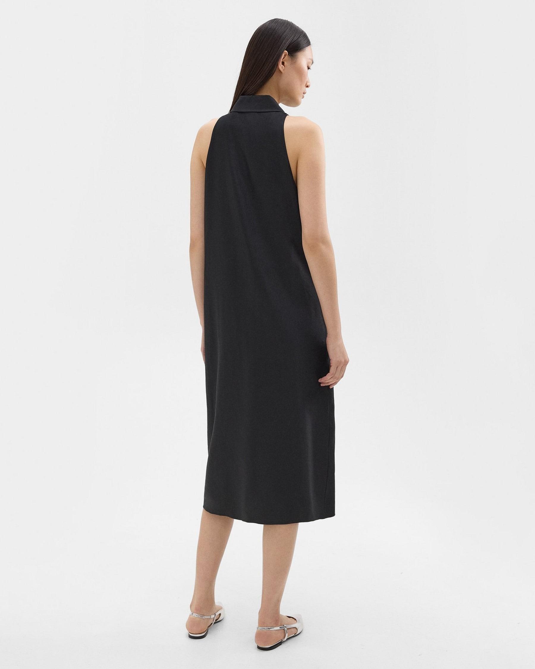 Halter Neck Shirt Dress in Linen-Viscose Product Image