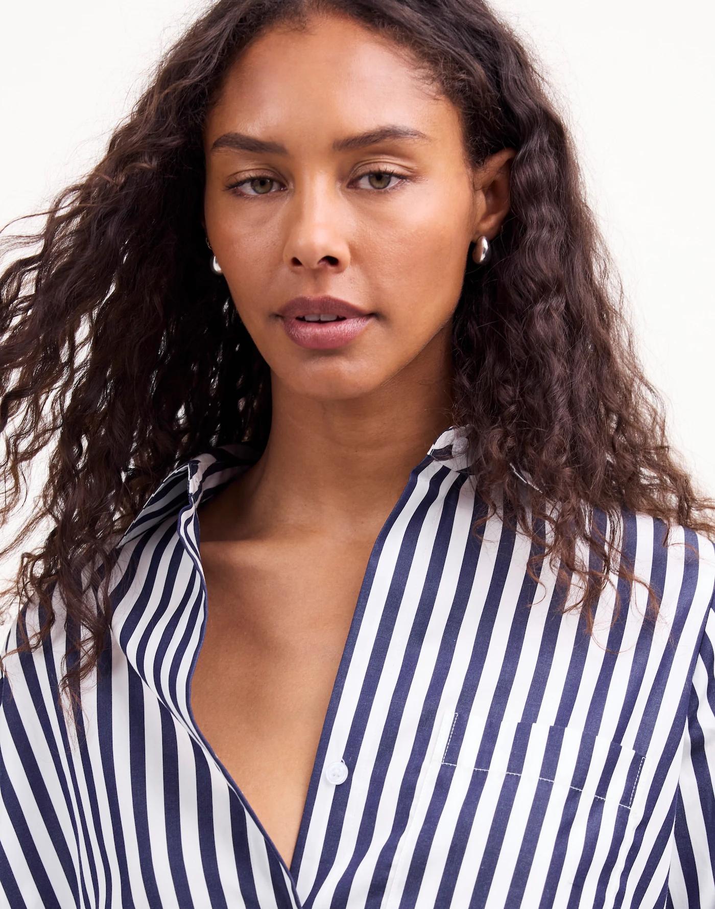 Easy Y-Neck Button-Up Shirt Product Image