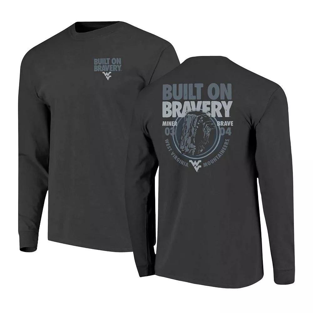 Mens Graphite West Virginia Mountaineers Built On Bravery Comfort Colors Long Sleeve T-Shirt Product Image