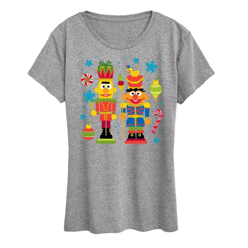 Womens Sesame Street Nutcrackers Graphic Tee, Girls Grey Gray Product Image