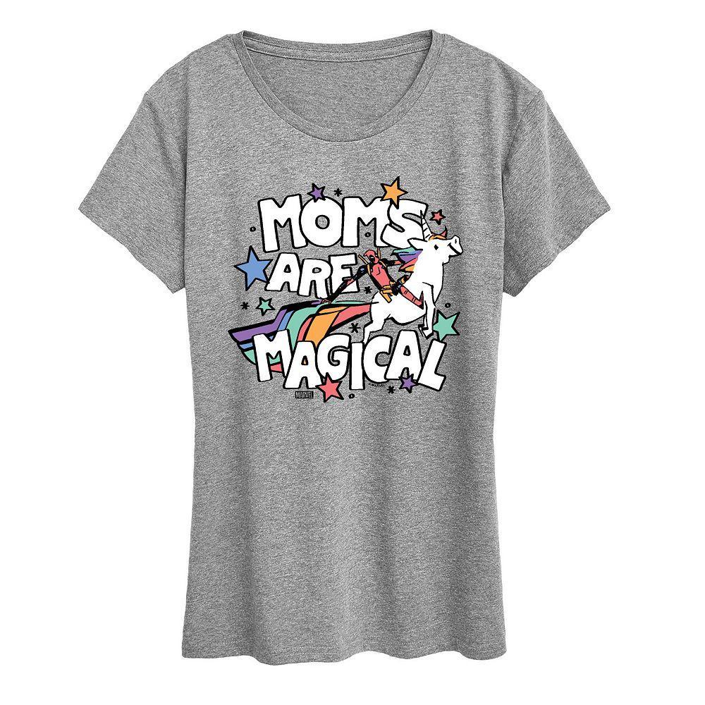 Womens Deadpool Moms Are Magical Graphic Tee Grey Gray Product Image