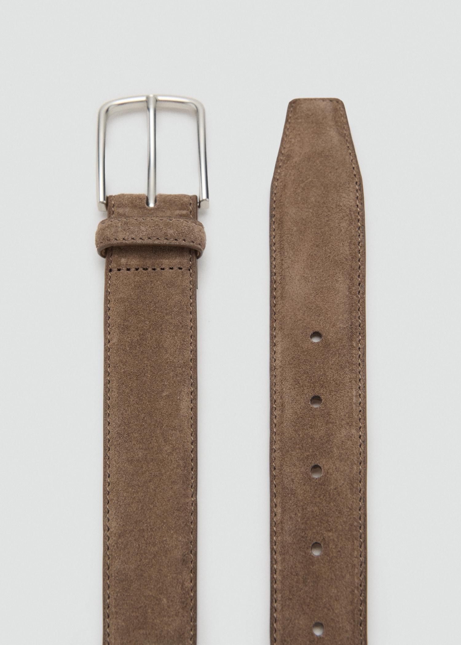 Suede leather belt - Men | MANGO USA Product Image