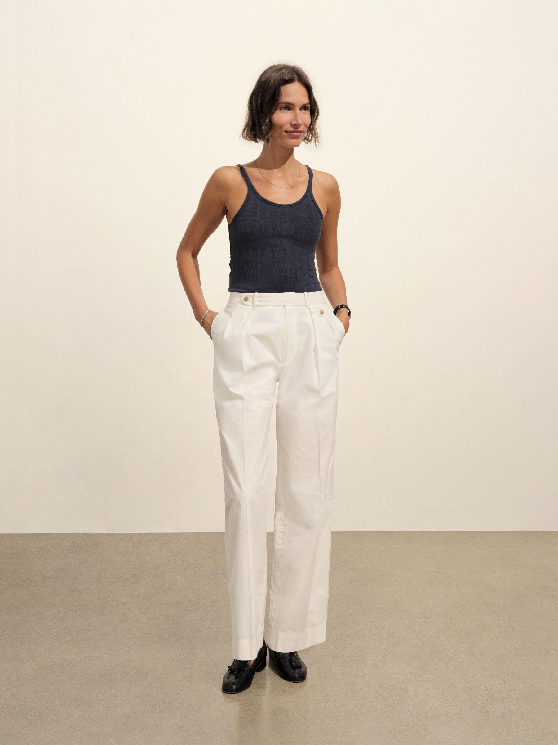 Washed Navy Heirloom Rib Base Tank Product Image