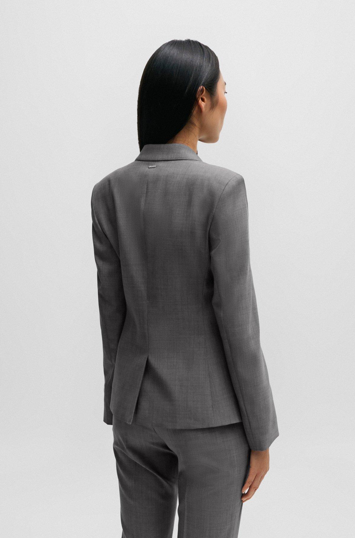 Slim-fit jacket in Italian virgin-wool sharkskin Product Image