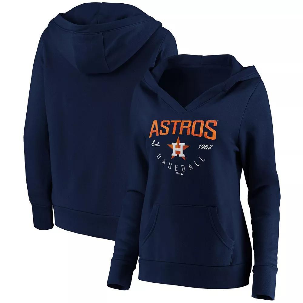Women's Fanatics Branded Navy Houston Astros Core Live For It V-Neck Pullover Hoodie, Size: Small, Blue Product Image