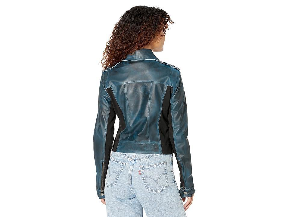 jakett NEW YORK Piper Vintage Waxed Leather (Waxed Blue) Women's Clothing Product Image