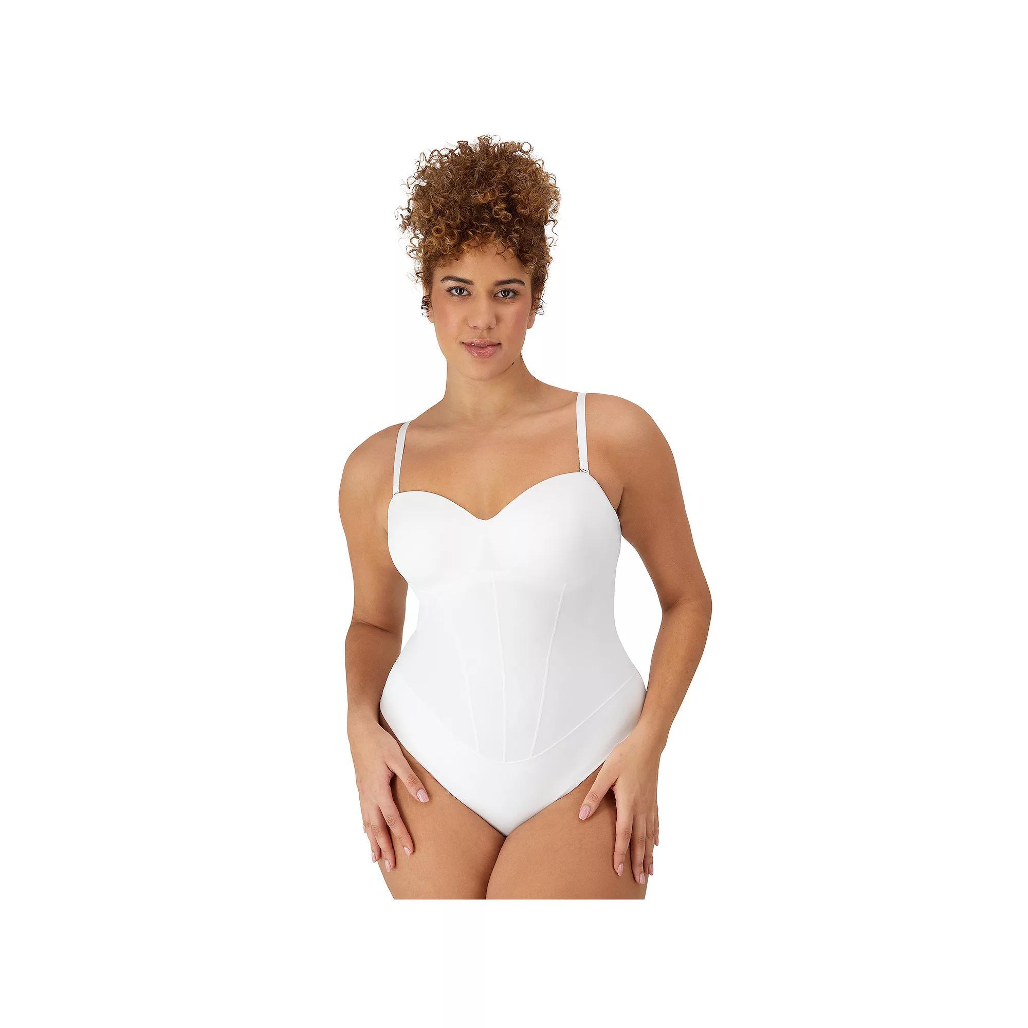 Maidenform Firm Control Shapewear Tummy Shaping Multiway Thong Bodysuit DMS131, Women's, Size: Large, Just Brown Product Image