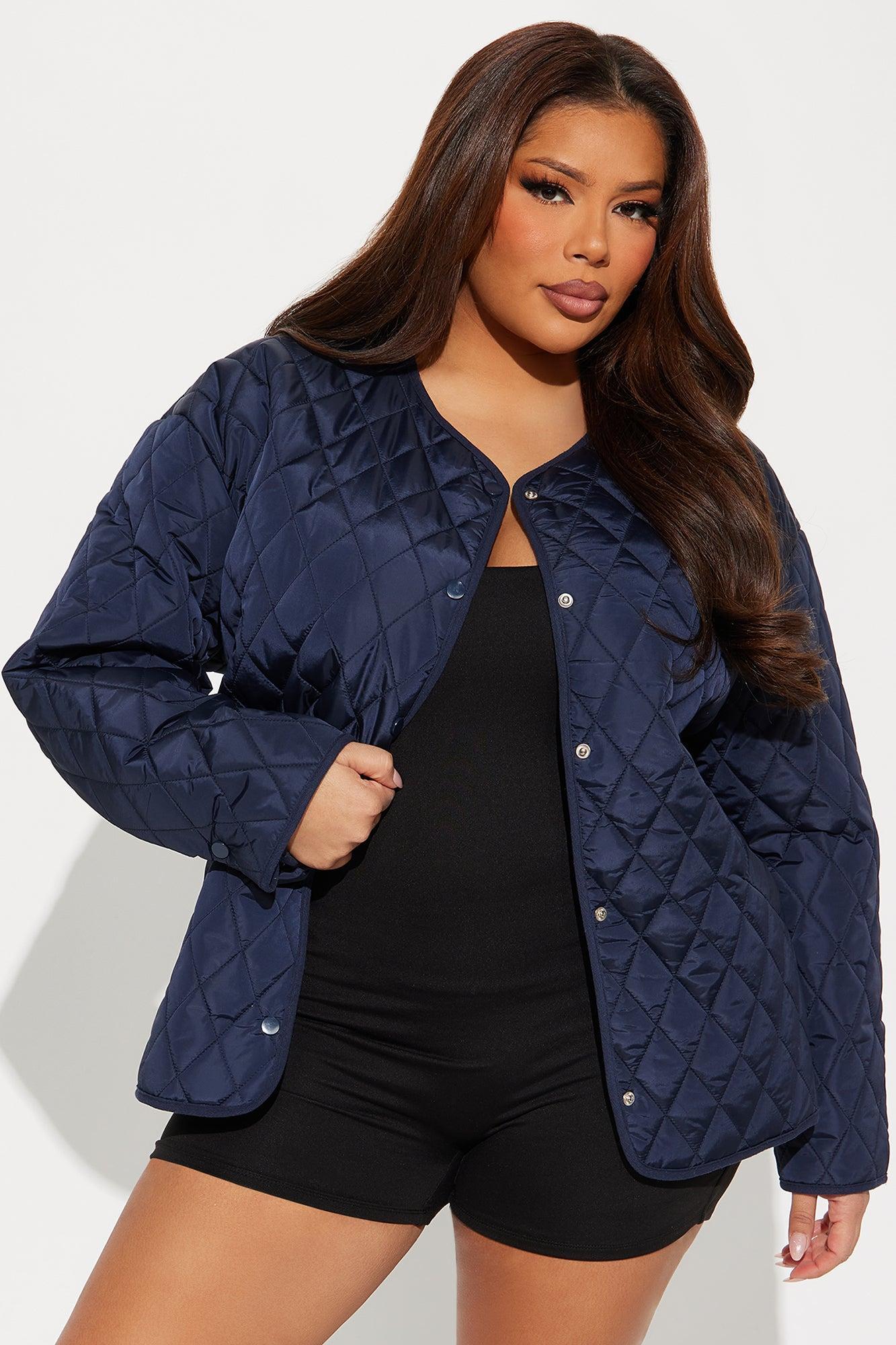 Mountain Highs Quilted Lightweight Jacket - Navy Product Image