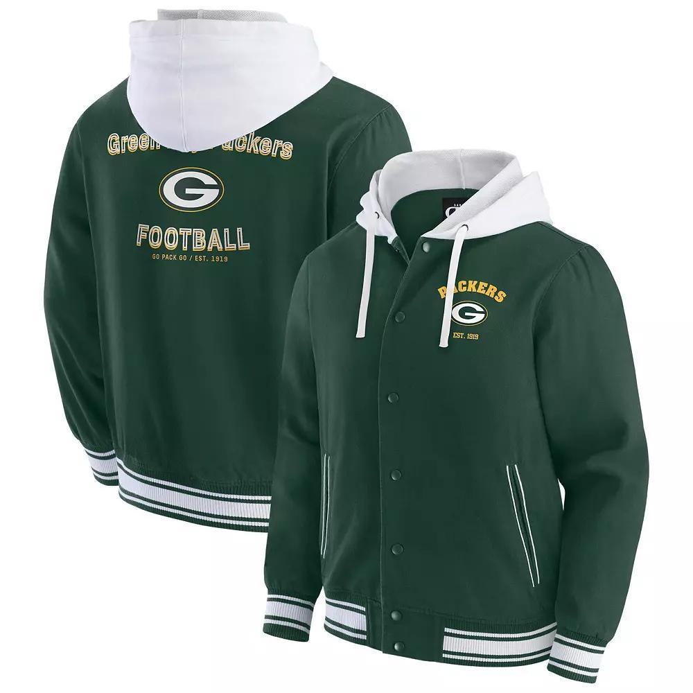 Men's Darius Rucker Collection by Fanatics Green Green Bay Packers Full-Snap Hoodie Jacket, Size: Medium Product Image
