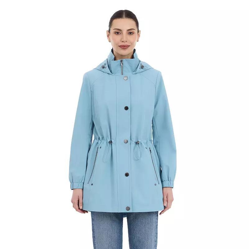 Women's London Fog Snap-Front Removable Hood Anorak Jacket, Size: Small, Black Product Image