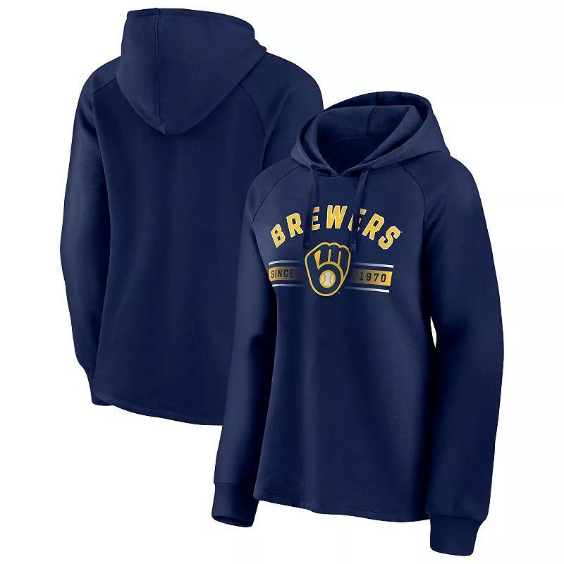 Women's Fanatics Branded Navy Minnesota Twins Perfect Play Raglan Pullover Hoodie, Size: Small, Blue Product Image