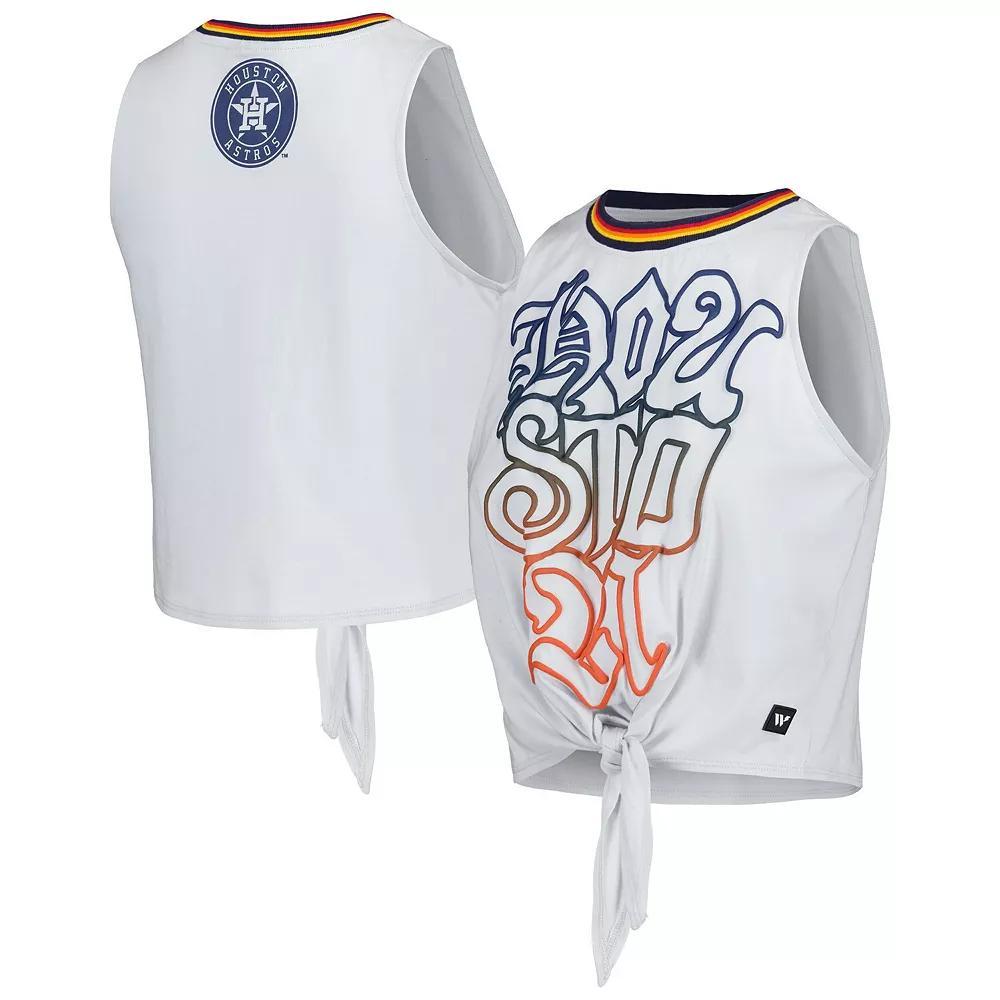 Women's The Wild Collective Gray Houston Astros Twisted Tie Front Tank Top, Size: Large, Grey Product Image